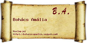 Bohács Amália névjegykártya