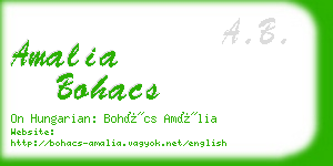 amalia bohacs business card